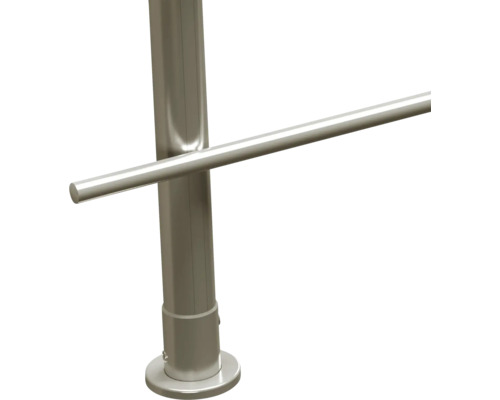Poteau de garde-corps en acier inoxydable avec barre transversale horizontale pour intérieur ou extérieur.