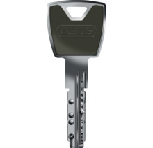 Clé réversible ABUS avec logo sur la tête de clé et profil complexe sur la tige de la clé.