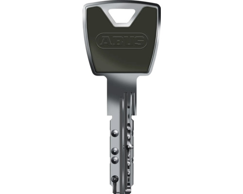Clé réversible ABUS pour cylindre de fermeture en métal avec tête ergonomique.