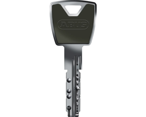 Clé réversible ABUS en métal avec tête en plastique noir et ABUS Logo.