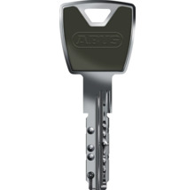 Clé réversible ABUS en métal avec tête en plastique sombre et ABUS Logo.