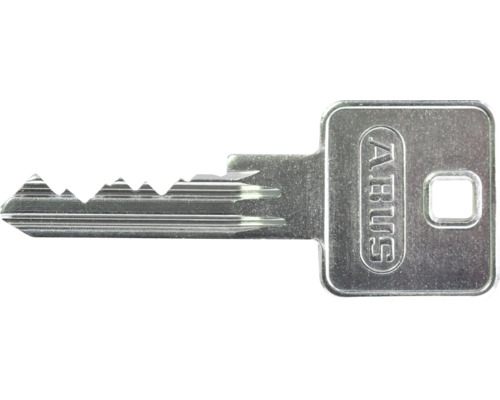 Clé profilée ABUS en métal pour serrures à cylindre.