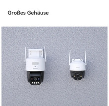 Deux caméras de surveillance Imou montées sur un mur, un modèle présentant un boîtier nettement plus grand.