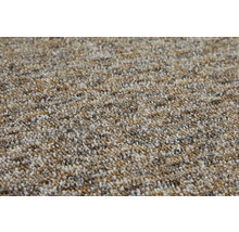 Vue détaillée d'une moquette bouclée chinée avec une surface texturée.