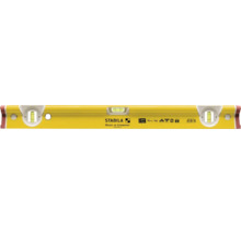 Niveau   à bulle jaune Stabila type R 300 d'une longueur de 61 centim  ètres, doté de trois fioles et d'un profil en R robuste.