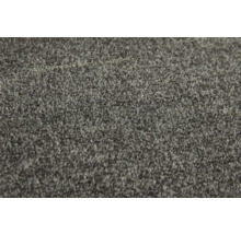 Nahaufnahme eines grauen Teppichbodens mit dichter, melierter Struktur.