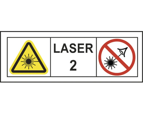 Symbole d'avertissement laser de classe 2, ne pas regarder dans le faisceau.
