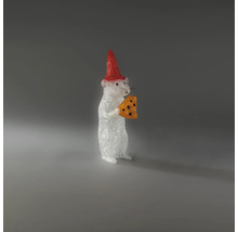 LED-Acrylfigur Maus mit roter Mütze und Käse