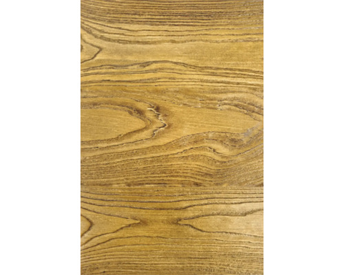 Nahaufnahme einer Holzoberfläche mit ausgeprägter Maserung und natürlichen Strukturen.