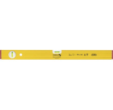 Niveau à bulle Stabila jaune Type 80 AS, longueur 60 centimètres, fabriqué en Allemagne, avec deux fioles et embouts rouges.
