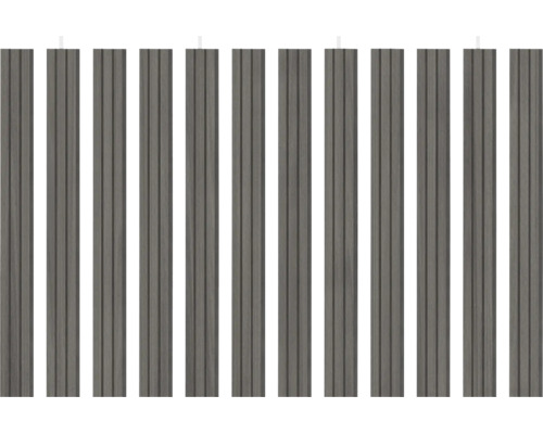Panneau mural avec lamelles verticales et texture aspect bois.