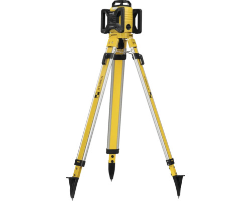 Stabila Rotationslaser auf Stativ aus Metall und Kunststoff.