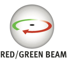 Symbole faisceau laser rouge et vert