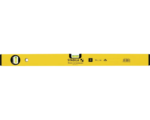 Niveau à bulle Stabila type 70 en aluminium d'une longueur de 60 centimètres.