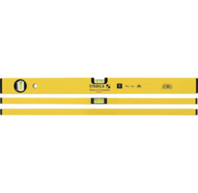 Stabila Wasserwaage Type 70, 60 Zentimeter, gelb, Aluminium-Rechteckprofil mit einer Horizontal-Libelle und einer Vertikal-Libelle.