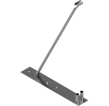 Support de passerelle en métal pour montage sur toit avec plaque de base et bras de fixation.