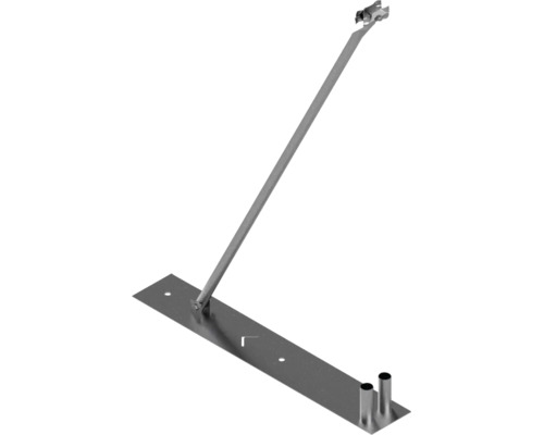 Support de passerelle en métal pour montage sur toit avec plaque de base et bras de fixation.