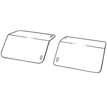 Deux plaques métalliques pliées en forme de L avec chacune deux trous de fixation ovales.