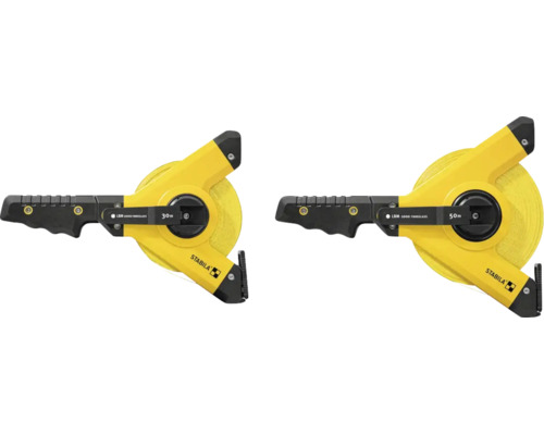 Stabila Glasfaser-Maßbänder LBM 1000 mat 30 Meter a 50 Meter Längt an ergonomeschem Grëff.