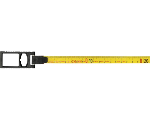 Stabila Maßband mit Griff und metrischer Skala in Zentimetern und Millimetern.