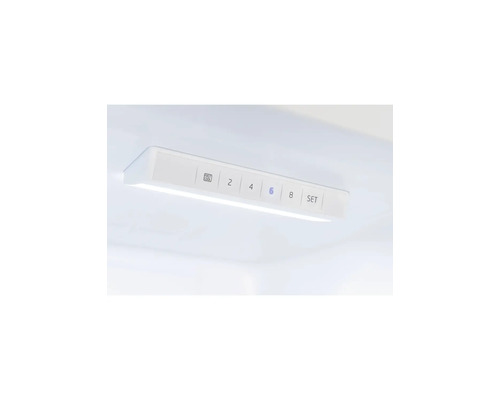 Panneau de commande d un réfrigérateur avec réglages de température de 2 à 8 degrés Celsius, fonction de refroidissement rapide et bouton SET.