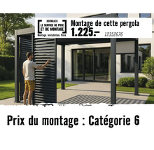 Logo Hornbach, montage d'une pergola moderne en aluminium par le service de pose, catégorie de prix 6.