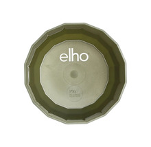 Logo elho, soucoupe ronde pour pots de fleurs en plastique 100 pour cent recyclé et recyclable, vue de dessus