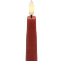 Rote LED-Stabkerze aus Echtwachs mit flackernder Flamme