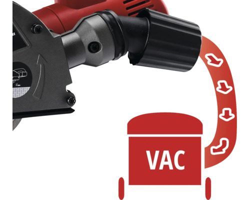 Rainureuse avec raccord pour aspiration de la poussière