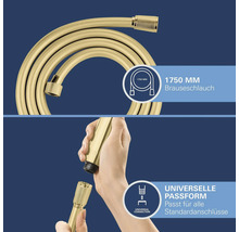 Brauseschlauch mit einer Länge von 1750 Millimeter und universeller Passform für Standardanschlüsse.