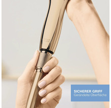 Handbrause mit gerändelter Oberfläche für einen sicheren Griff. Grohe Logo.