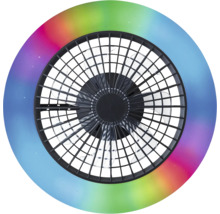 Plafonnier avec ventilateur CCT + RGB Salerno Ø 48,5 cm 20 W plastique et métal noir avec télécommande