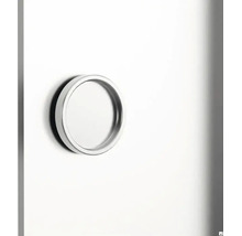 Poignée cuvette circulaire en métal pour portes coulissantes.