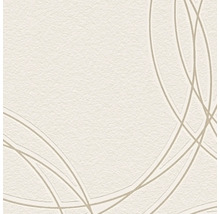 Papier peint intissé Attractive 3 graphique cercles beige crème blanc