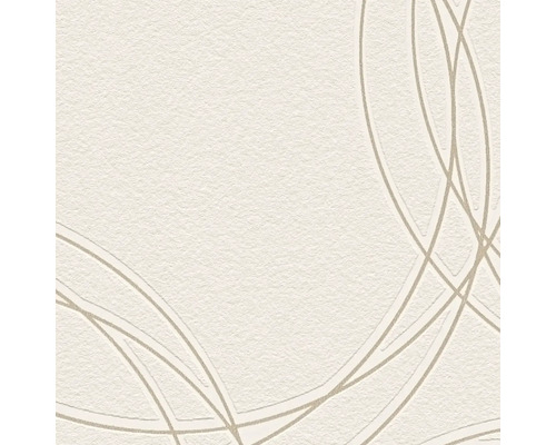 Papier peint intissé Attractive 3 graphique cercles beige crème blanc