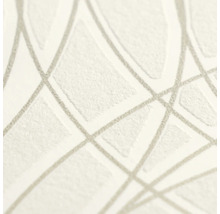 Papier peint intissé Attractive 3 graphique cercles beige crème blanc