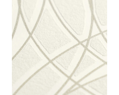Papier peint intissé Attractive 3 graphique cercles beige crème blanc