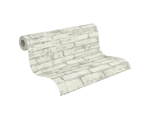 Papier peint intissé Attractive 3 aspect pierre blanc gris