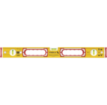 Niveau à bulle Stabila type 196-2, longueur 61 centimètres, avec trois fioles et deux poignées ergonomiques.
