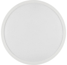 Panneau LED rond pour montage au plafond ou au mur avec cadre blanc et diffuseur mat.