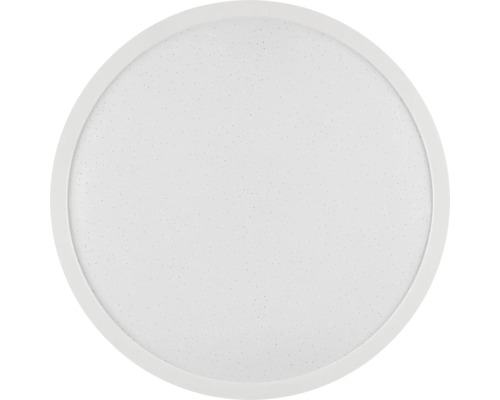 Panneau LED rond pour montage au plafond ou au mur avec cadre blanc et diffuseur mat.