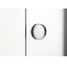 Poignée cuvette ronde en métal pour meubles et portes de placard au design minimaliste.