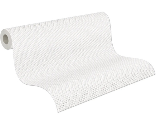 Tapis antidérapant blanc en rouleau avec structure en filet.