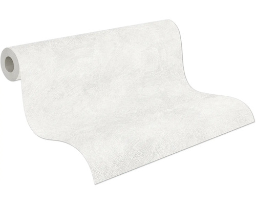 Papier peint intissé blanc avec une surface texturée sur un rouleau.