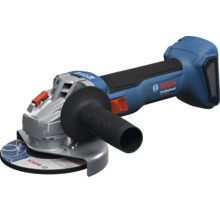 Meuleuse d'angle sans fil Bosch Professional GWS 18 Volt-8, sans balais, avec disque à meuler, poignée latérale et Bosch Professional Logo.