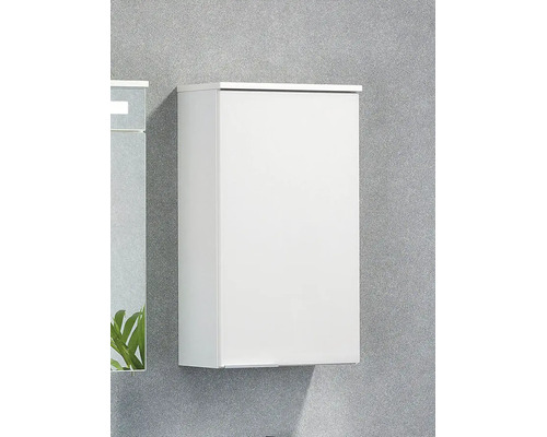 Badezimmer-Wandschrank an Wäiss Héichglanz fir d'Wandmontage.