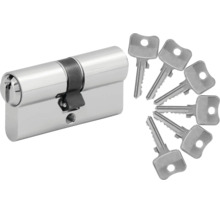 Profilzylinder aus Metall mit sechs Schlüsseln.