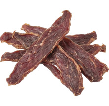 Getrocknete Fleischstreifen als Hundesnack oder Kausnack für Hunde.