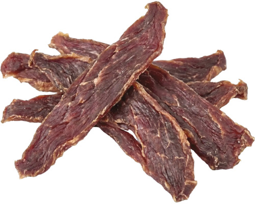 Getrocknete Fleischstreifen als Hundesnack oder Kausnack für Hunde.