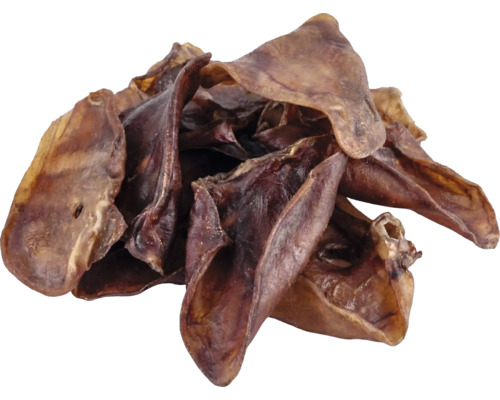 Oreilles de porc séchées naturelles comme friandises à mâcher pour chiens.